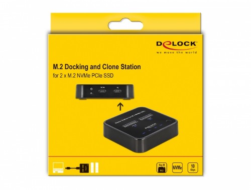 DeLOCK M.2 Docking Station for 2 x M.2 NVMe PCIe SSD with Clone function
