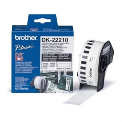 Brother DK-22210 DirectLabel Etikettes white 29mm x 30,48m for Brother P-Touch QL/700/800/QL 12-102mm/QL 12-103.6mm