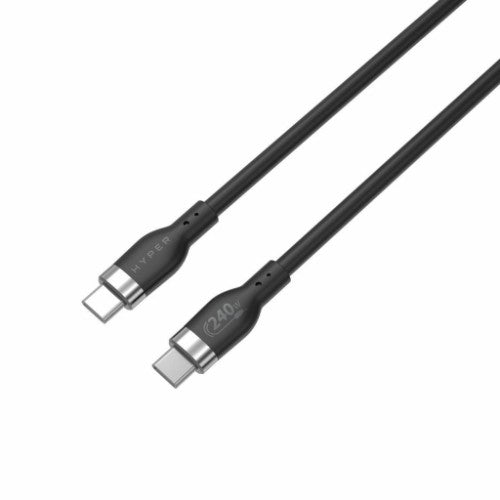 HYPER HyperJuice 240W Silicone USB-C to USB-C Cable (6ft/2m) - Black