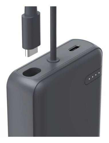 Hama “Travel” Power Pack with Cable, 10000mAh, 2 Outputs: 2x USB-C, anthracite