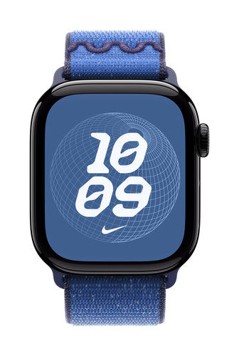 Apple Nike Sport Loop Band Blue Nylon, Recycled polyester, Spandex