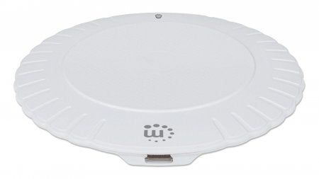 Manhattan Smartphone Wireless Charging Pad, 5W charging, QI certified, White, Micro-USB to USB-A cable included, Micro-USB input into pad, USB-A wall charger/input required (not included), Cable 0.5m, Three Year Warranty