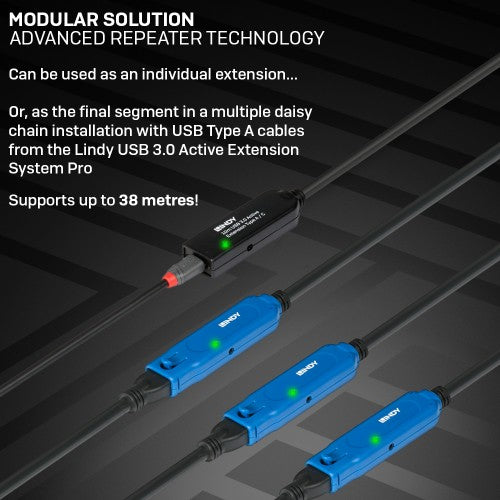 Lindy 10m USB 3.0 Active Extension Type A to C