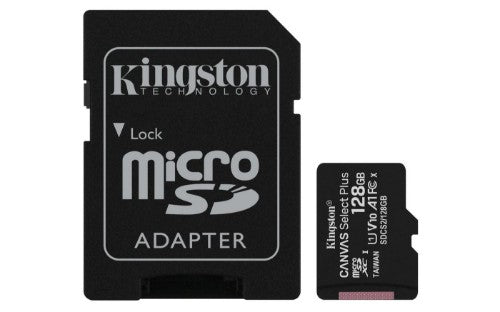 Kingston Technology Canvas Select 128GB micSDXC Plus 100R A1 C10 Card + ADP