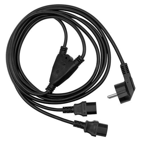 Microconnect PE011318 power cable Black 1.8 m Power plug type F 2 x C13 coupler
