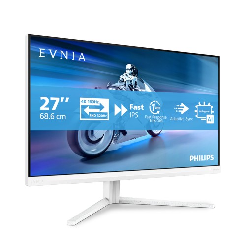 Philips Evnia 5000 computer monitor 68.6 cm (27") 3840 x 2160 pixels 4K Ultra HD LCD White