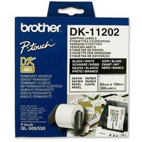Brother DK-11202 DirectLabel Etikettes 62mm x 100mm 300 for Brother P-Touch QL/700/800/QL 12-102mm/QL 12-103.6mm