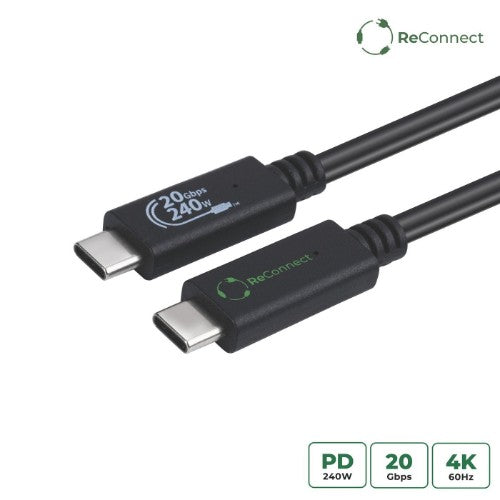 Microconnect ECO-USB3.2CC1 USB cable USB 3.2 Gen 2x2 1 m USB C Black