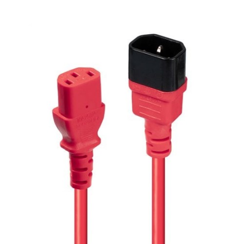 Lindy 1m IEC Extension Cable, Red