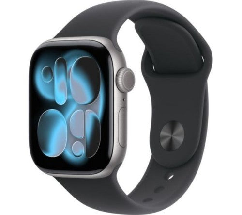 Apple Watch Series 11 GPS + Cellular 42mm Space Grey Aluminium Case with Black Sport Band - S/M