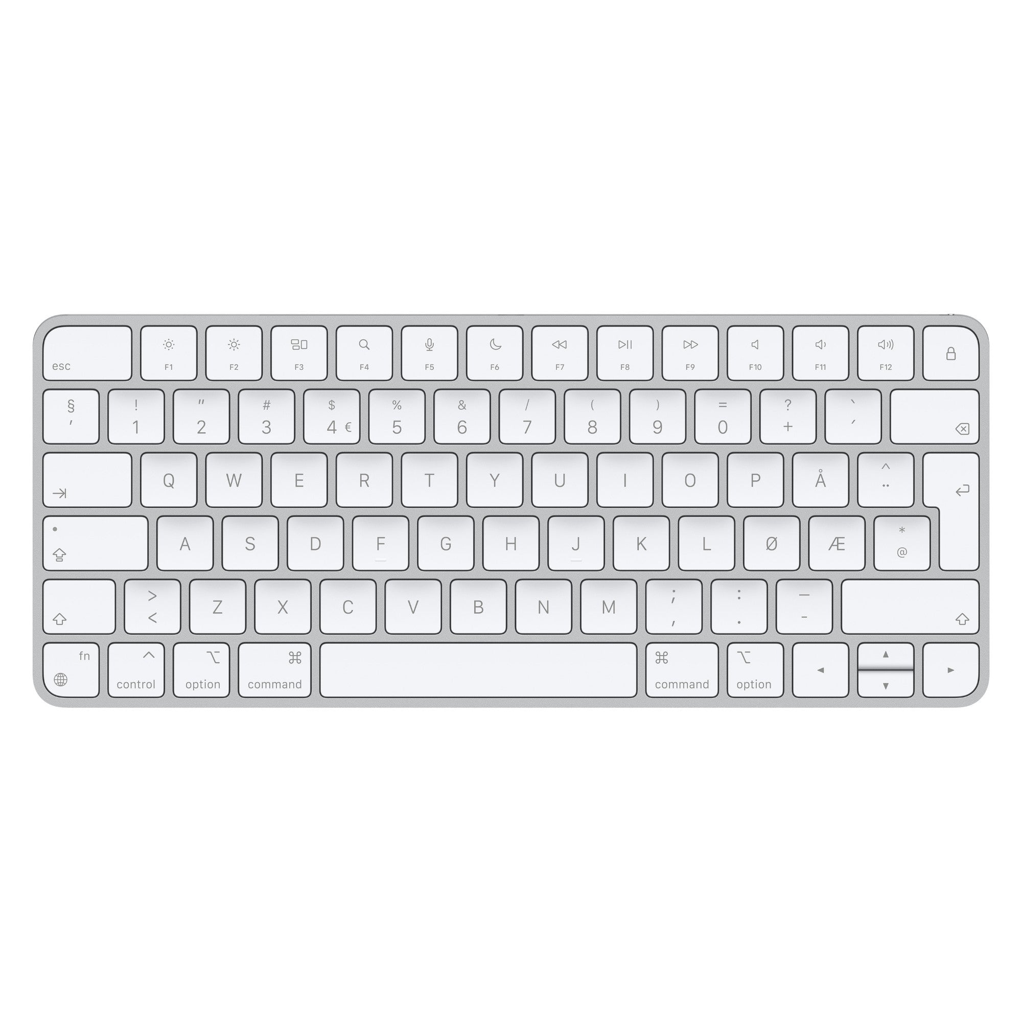 Apple Magic keyboard Universal USB + Bluetooth Norwegian Aluminium, White