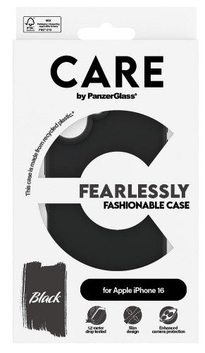 PanzerGlass CARE by ® Fashionable Case Black iPhone 16