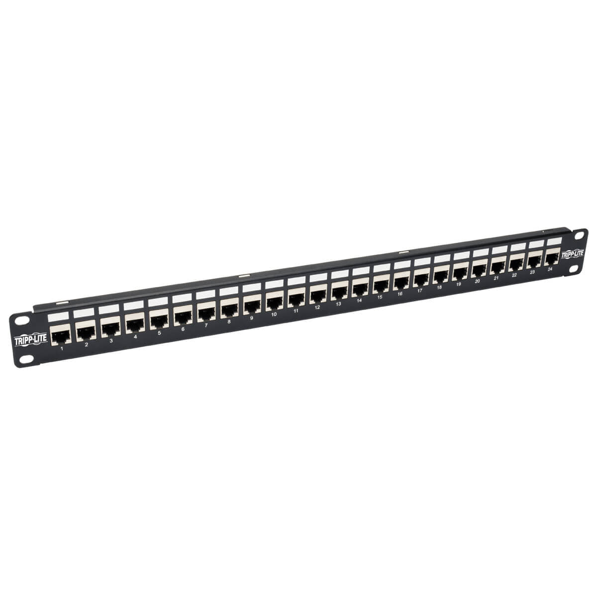 Tripp Lite N254-024-SH-6A 24-Port 1U Rack-Mount STP Shielded Cat6a Feedthrough Patch Panel, RJ45 Ethernet, TAA