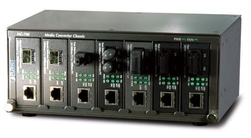 PLANET MCon 7 Slot Chassis network media converter Black