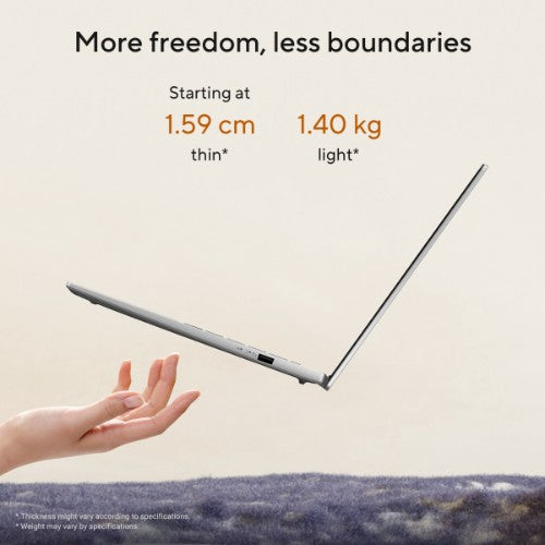 ASUS Vivobook S14 M3407HA-LY008W AMD Ryzen™ 5 220 Laptop 35.6 cm (14") WUXGA 16 GB DDR5-SDRAM 512 GB SSD Wi-Fi 6 (802.11ax) Windows 11 Home Silver