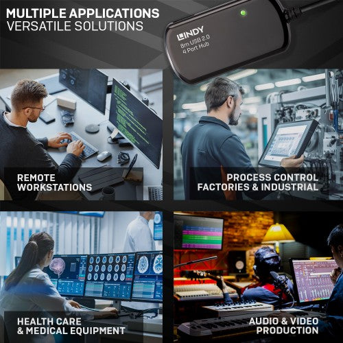 Lindy 8m USB 2.0 Active Extension Pro Hub