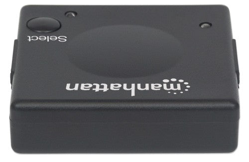 Manhattan HDMI Switch 2-Port, 1080p, Connects x2 HDMI sources to x1 display, Automatic and Manual Switching (via button), No external power required, Black, Three Year Warranty