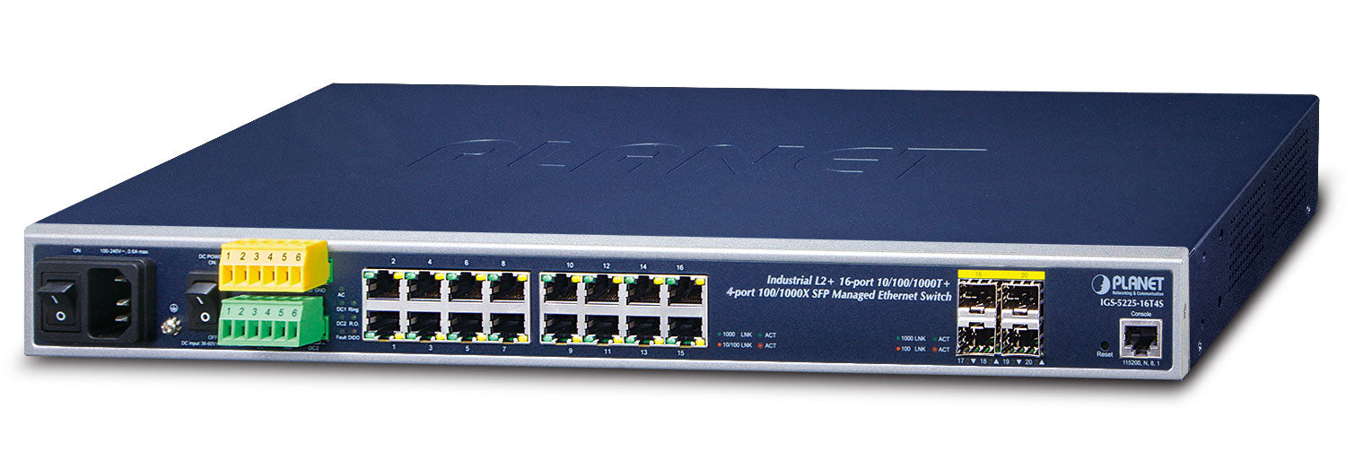 PLANET IGS-5225-16T4S network switch Managed L2+ Gigabit Ethernet (10/100/1000) 1U Blue