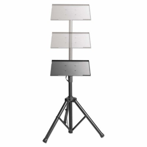 Manhattan Tripod Floor Mount for TV/Monitor/Projector/Laptop, For screens: 13" to 32", VESA compatibility: 75x75 and 100x100mm - check the dimensions of the four mounting holes on back of screen to ensure it fits, Max 15kg, Height Adjustable, Black, Brack