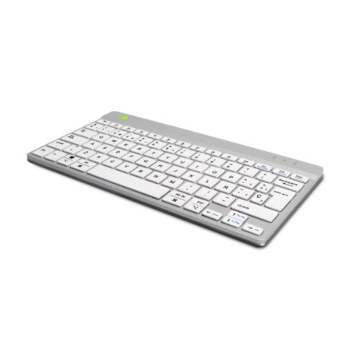 R-Go Tools Ergonomic keyboard R-Go Compact Break, compact keyboard with break software, QWERTY (ES), Bluetooth, white