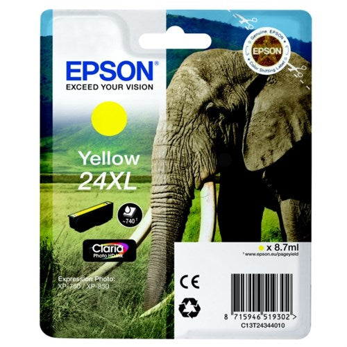 Epson C13T24344012/24XL Ink cartridge yellow high-capacity, 500 pages 8,7ml for Epson XP 750