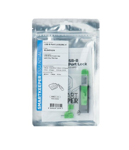 Smartkeeper BL04PKGY Port blocker + key USB Type-B Green Plastic 1 pc(s)