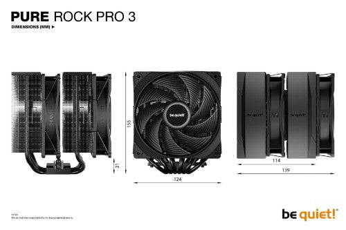 be quiet! Pure Rock Pro 3 Black Processor Air cooler 12 cm 1 pc(s)