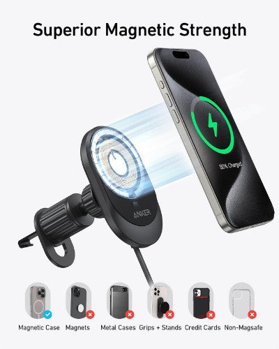 Anker B2932111 mobile device charger Smartphone Black Cigar lighter Wireless charging Fast charging Auto
