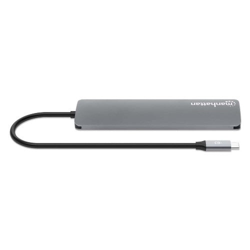 Manhattan USB-C Dock/Hub with Card Reader, Ports (x5): HDMI, USB-A (x2) and USB-C (x2), With Power Delivery (100W) to USB-C Port (Note additional USB-C wall charger and USB-C cable needed),Universal,USB 3.2 Gen 1 (aka USB 3.0),All Ports can be used at the