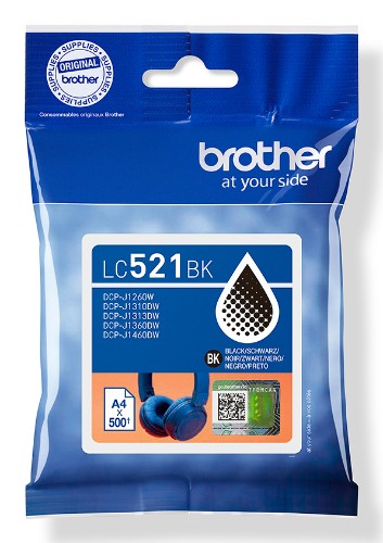 Brother LC-521BK Ink cartridge black, 500 pages ISO/IEC 19752 for Brother DCP-J 1260