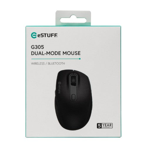 eSTUFF GLB214002 mouse Office Right-hand RF Wireless + Bluetooth IR LED 1800 DPI