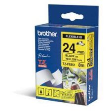 Brother TZE-FX651 DirectLabel black on yellow Laminat 24mm x 8m for Brother P-Touch TZ 3.5-24mm/HSE/36mm/6-24mm/6-36mm
