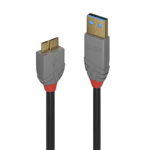 Lindy 0.5m USB 3.2 Type A to Micro-B Cable, 5Gbps, Anthra Line