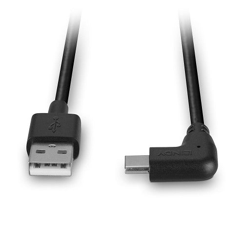 Lindy 1m USB 2.0 Type A to Right-Angled USB-C Cable