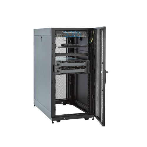 StarTech.com 4-Post 25U Server Rack Cabinet, Lockable 19" Data Rack Cabinet for Computer / AV / IT Equipment, Office / Home Network Rack with Casters & Adjustable Mounting Rails