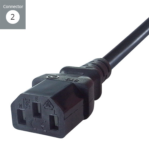 connektgear 0.5m Mains Extension Power Cable C14 Plug to C13 Socket