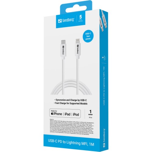 Sandberg USB-C PD to Lightning MFI, 1M