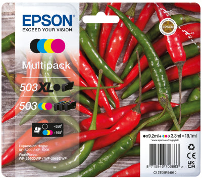 Epson C13T09R94010/503XL/503 Ink cartridge multi pack Bk,C,M,Y 550pg + 3x165pg Pack=4 for Epson XP-5200