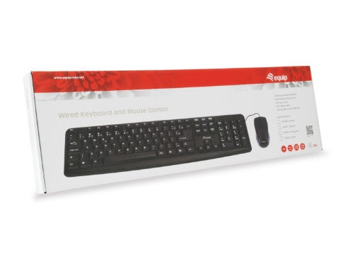 Equip 245203 keyboard Mouse included Office USB QWERTY Italian Black