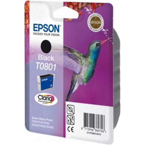 Epson C13T08014011/T0801 Ink cartridge black, 330 pages ISO/IEC 24711 7.4ml for Epson Stylus Photo P 50/PX/PX 730/R 265