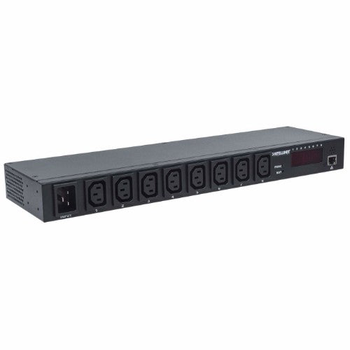 Intellinet 19" Intelligent 8-Port PDU, 19" Rackmountable C13 Intelligent Power Distribution Unit; Monitors Power, Temperature and Humidity