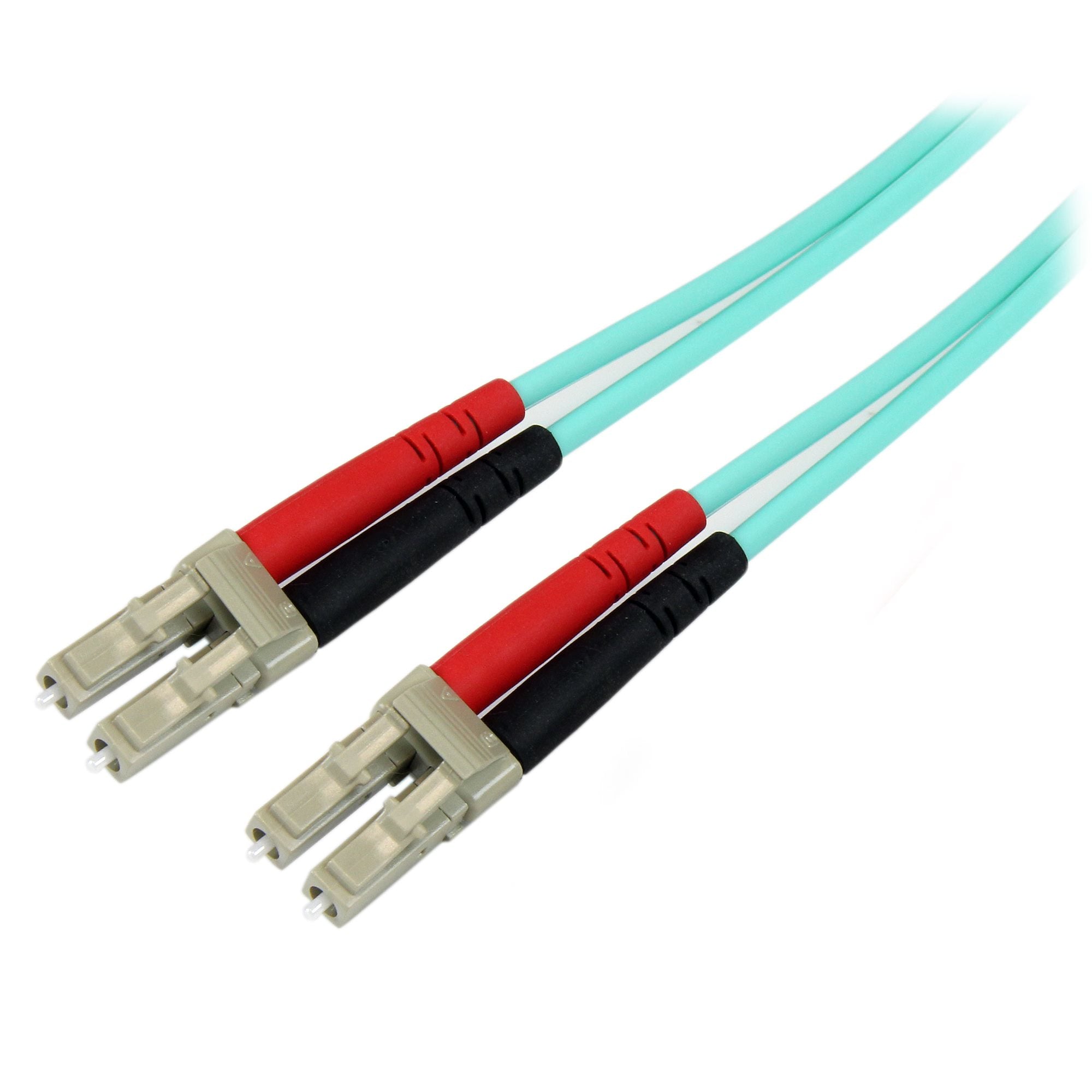 StarTech.com 10m (30ft) LC/UPC to LC/UPC OM3 Multimode Fiber Optic Cable, Full Duplex 50/125µm Zipcord Fiber Cable, 100G, Low Insertion Loss, LSZH Fiber Jumper Cord