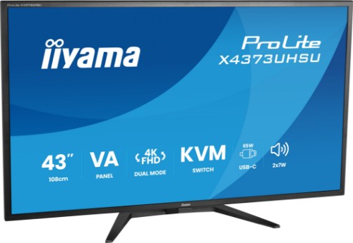 iiyama ProLite X4373UHSU-B2 computer monitor 109.2 cm (43") 3840 x 2160 pixels 4K Ultra HD LED Black