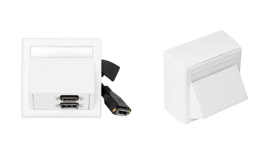 Vivolink WI221292 socket-outlet HDMI + DisplayPort + 3.5mm White