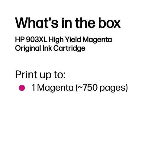 HP T6M07AE/903XL Ink cartridge magenta high-capacity, 750 pages 8.5ml for HP OfficeJet Pro 6860/6950