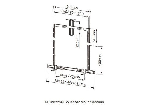 Multibrackets M Universal Soundbar Mount and Camera Holder Medium