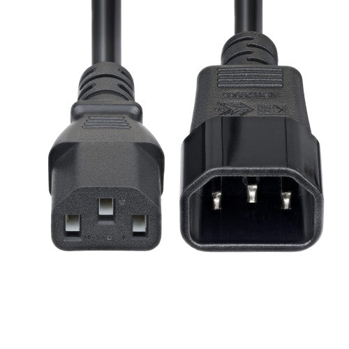 StarTech.com 4.5m (15ft) Power Extension Cord, C14 to C13 PDU Power Cord, 15A 250V, 14AWG, AC Power Cable for PDU/Power Supply, KEMA-KEUR Certified