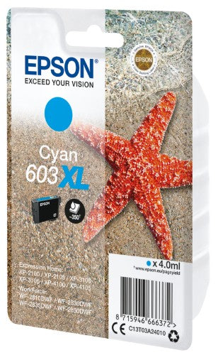 Epson C13T03A24010/603XL Ink cartridge cyan high-capacity, 350 pages 4ml for Epson XP 2100