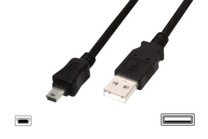 ASSMANN Electronic USB A/miniB USB cable USB 2.0 1.8 m Mini-USB B Black