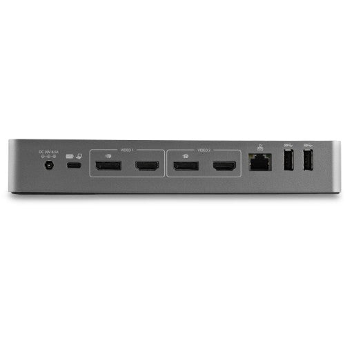 StarTech.com Universal Laptop Docking Station, Hybrid USB-C & USB-A Dock, Dual 4K DP & HDMI, 100W PD, Mac / Windows / Chrome OS, 4x USB 5Gbps Hub, GbE